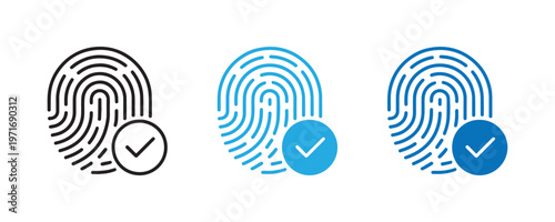 Fingerprint vector icons security identification and authentication visual representation