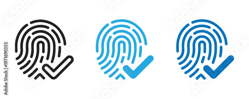 Fingerprint vector art security identification and biometric vector graphics collection