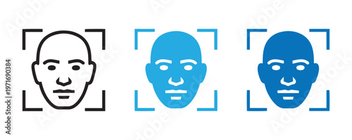 Facial recognition with vector graphics face detection bounding boxes and vector analysis