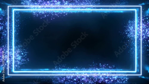 Vibrant Blue and Purple Sparkling Frame Design