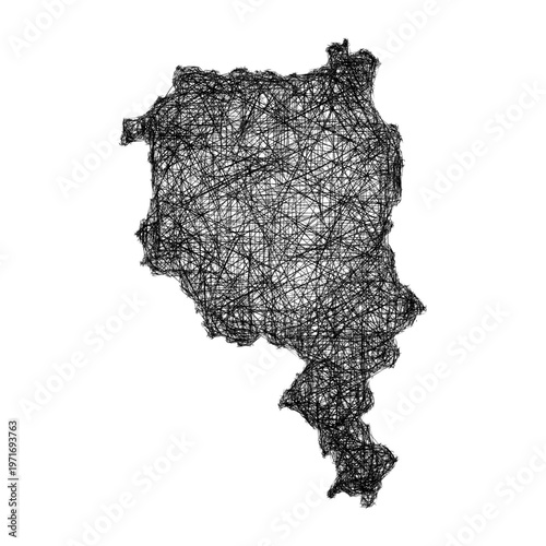 Sketch Ticino outline map design