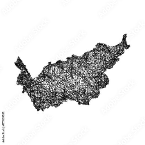 Sketch Valais outline map design