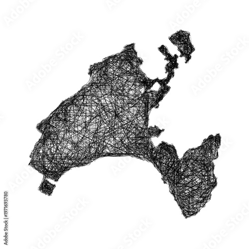 Sketch Vaud outline map design