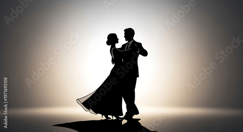 Elegant Couple Silhouettes Dancing Gracefully on International Dance Day, Celebrating Artistry and Movement