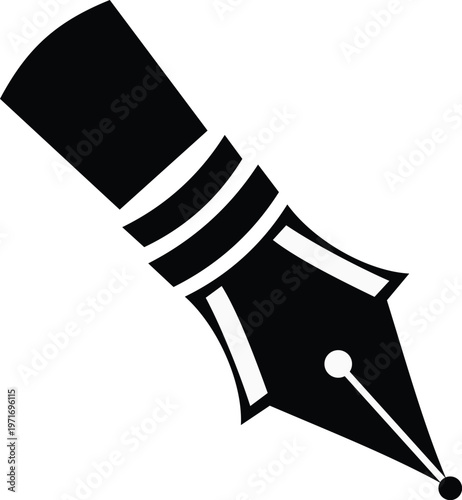 Vector art of vector illustration of a pen nib