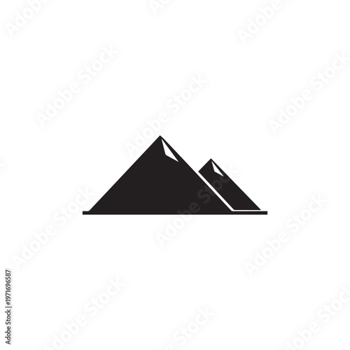Pyramids silhouette vector white background