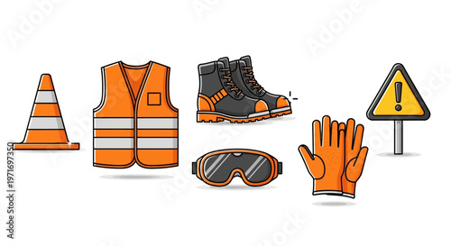 Safety Equipment and Protective Gear Icons.