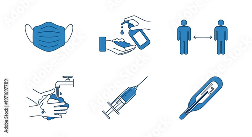 Medical Icons for Health and Vaccination.