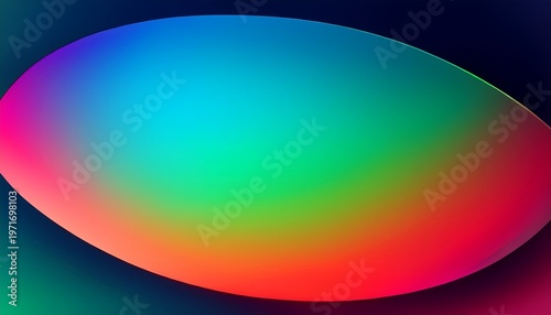 a vibrant oval gradient of color blending from blue to green to red