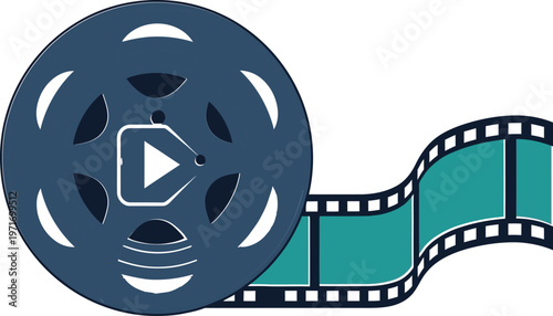 Film reel silhouette isolated on transparent background a cinematic icon for movie lovers and filmmakers