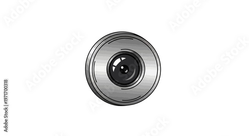Surveillance Camera Lens on Security Device.