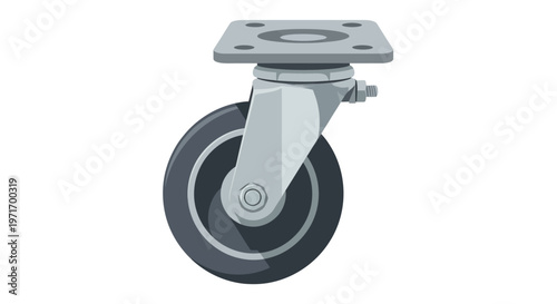 Industrial Caster Wheel with Gray Mounting.
