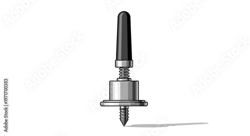 Metal Push Pin with Black Handle.