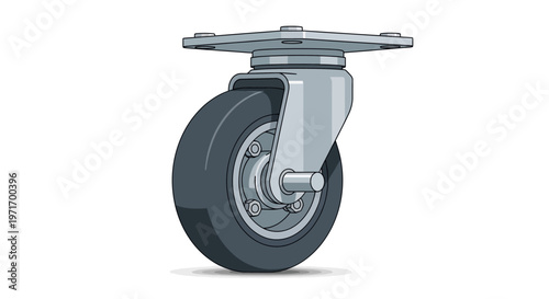 Industrial Caster Wheel with Metal Bracket.