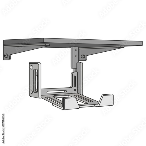 Metal Bracket Assembly Technical Illustration.
