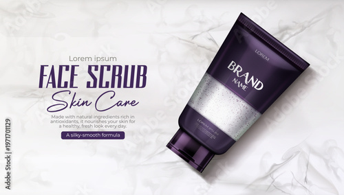 Beauty product design of scrub bottle for face and body care