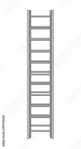 Metal Ladder with Multiple Rungs Standing.