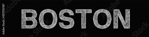 Sketch Boston text design element