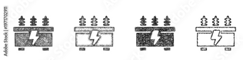 Sketch transformer icon design set