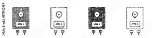 Sketch boiler icon design set