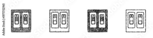 Sketch circuit breaker icon design set