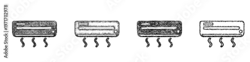 Sketch air conditioning icon design set