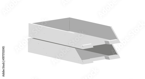 White Pizza Boxes Stacked Open Empty.