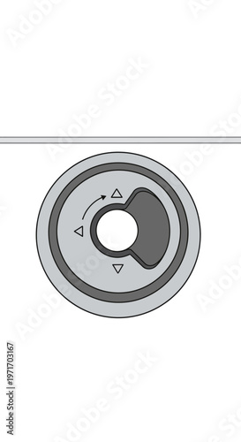 Circular Control Dial with Arrows and Slider.