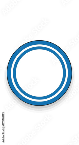 Blue Circle Ring Shape on White Background.