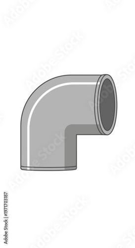 Gray Elbow Pipe Fitting Illustration.