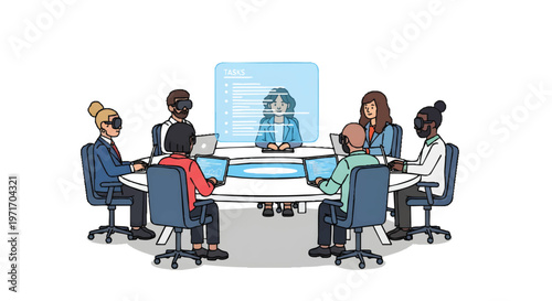 Diverse group of people in a meeting around a table