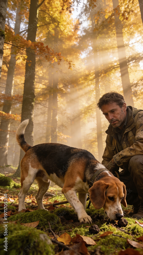 Naklejka premium A young truffles dog