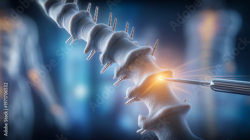 Conceptual illustration promoting non surgical spine care awareness