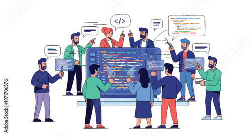 People coding and developing software together