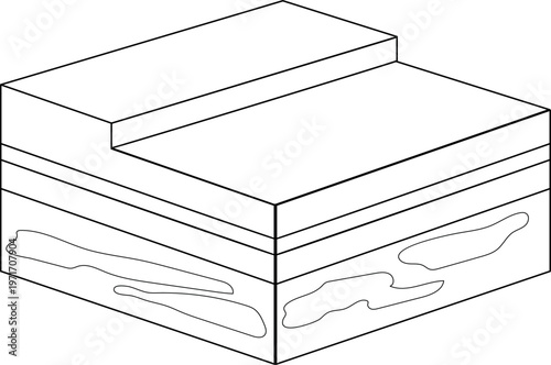 Black and white lawn mowing diagram showing grass cutting height difference