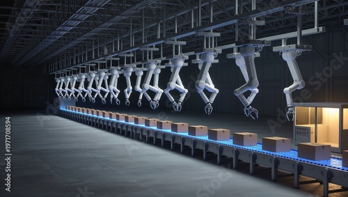 High-Speed Robotic Sorting System Inside Smart Factory Hall