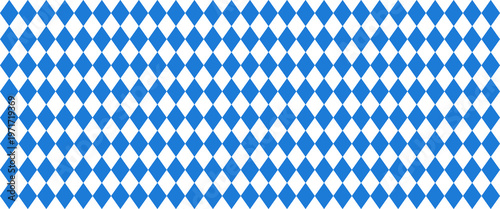 Traditional Bavarian blue and white lozenge seamless pattern for Oktoberfest background