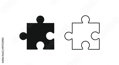Puzzle Piece Matching Designs: Complementary Shapes for Visual Branding Vector