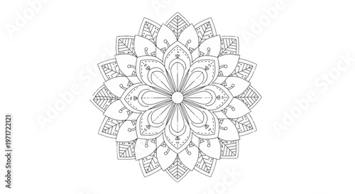 Intricate mandala design for coloring book.