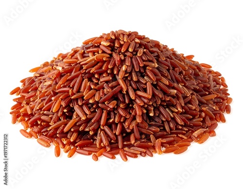 Pile of Red Rice Grains - A Healthy and Nutritious Food Source.