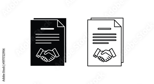 Handshake Contracts & Agreements: Essential Business Documents Vector