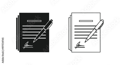 Contract Signing Process: Professional Templates & Documents Vector