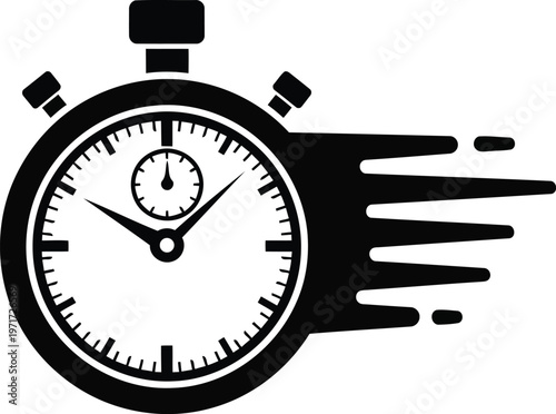 A stopwatch with a speed effect indicating urgency or rapid progress Vector