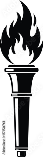 Ancient torch symbolizing the olympic games and unity through fire Vector
