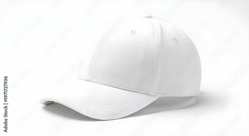 Fototapeta premium White baseball cap isolated on white background minimalist design
