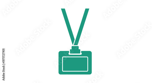 Green Lanyard ID Card Holder Icon.