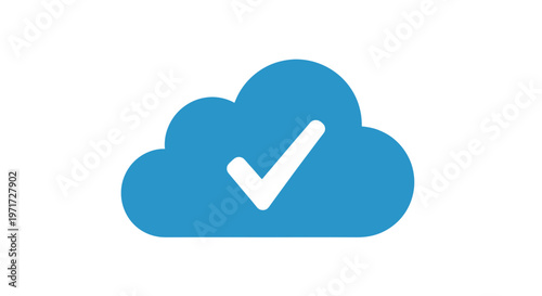 Blue Cloud Icon with White Checkmark.
