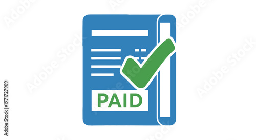 Paid Invoice Document with Green Checkmark.