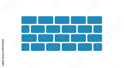 Blue Brick Wall Illustration Design Element.