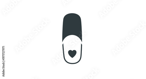 Black Nail Polish Bottle with Heart.